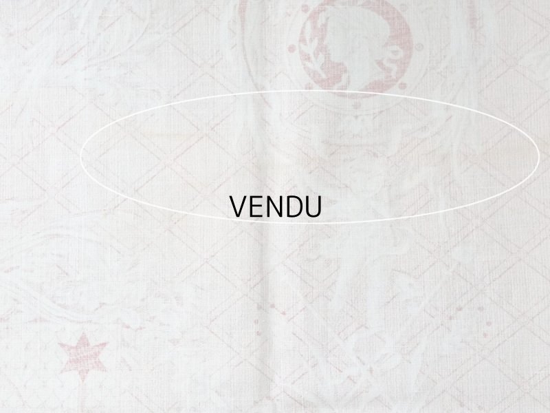 画像20: 1900年代 アンティーク 天使＆鳥＆スフィンクス　 コットン製ファブリック  