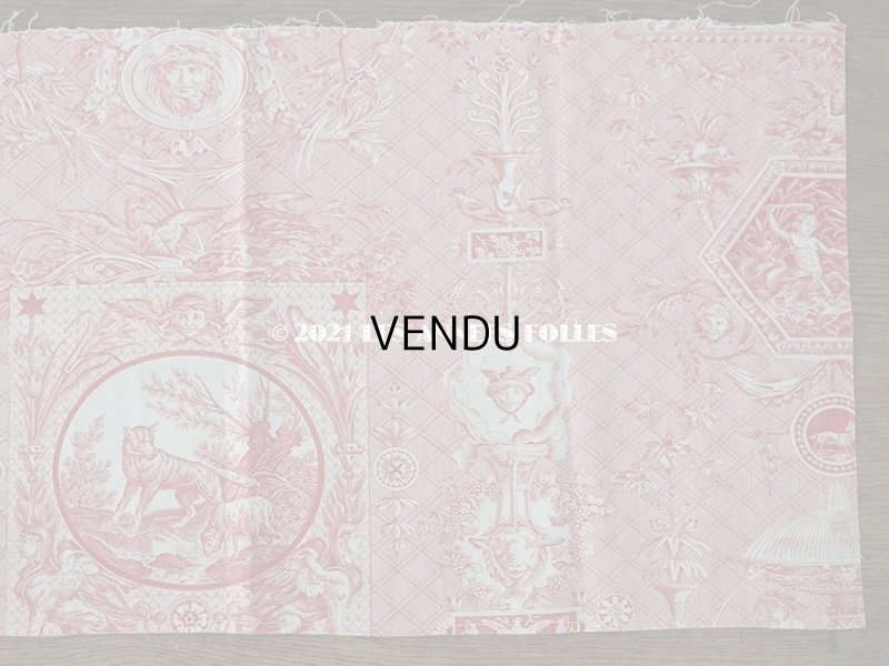 画像14: 1900年代 アンティーク 天使＆鳥＆スフィンクス　 コットン製ファブリック  