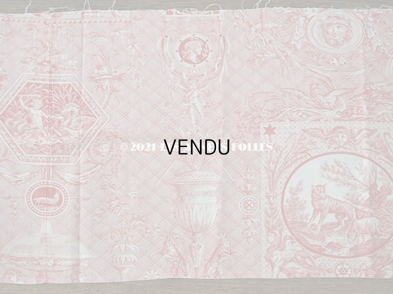 画像13: 1900年代 アンティーク 天使＆鳥＆スフィンクス　 コットン製ファブリック  