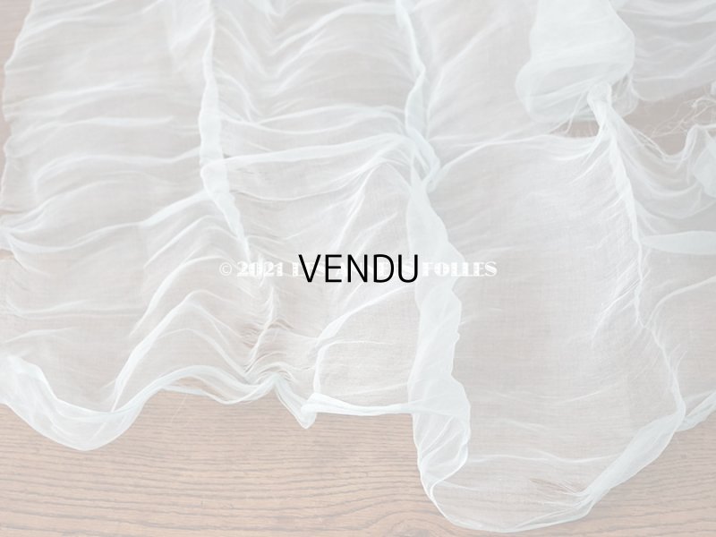 画像4: アンティーク  ベビーブルーのオーガンジー シルク＆レーヨン製 110×90cm