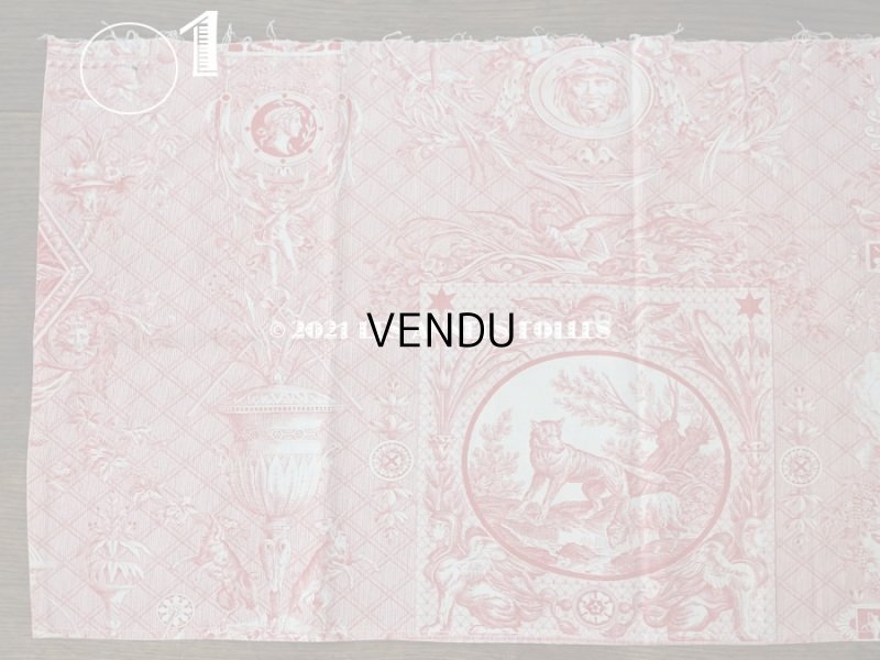 画像8: 1900年代 アンティーク 天使＆鳥＆スフィンクス　 コットン製ファブリック  