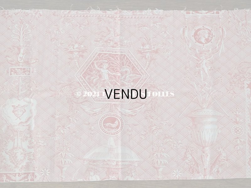 画像9: 1900年代 アンティーク 天使＆鳥＆スフィンクス　 コットン製ファブリック  