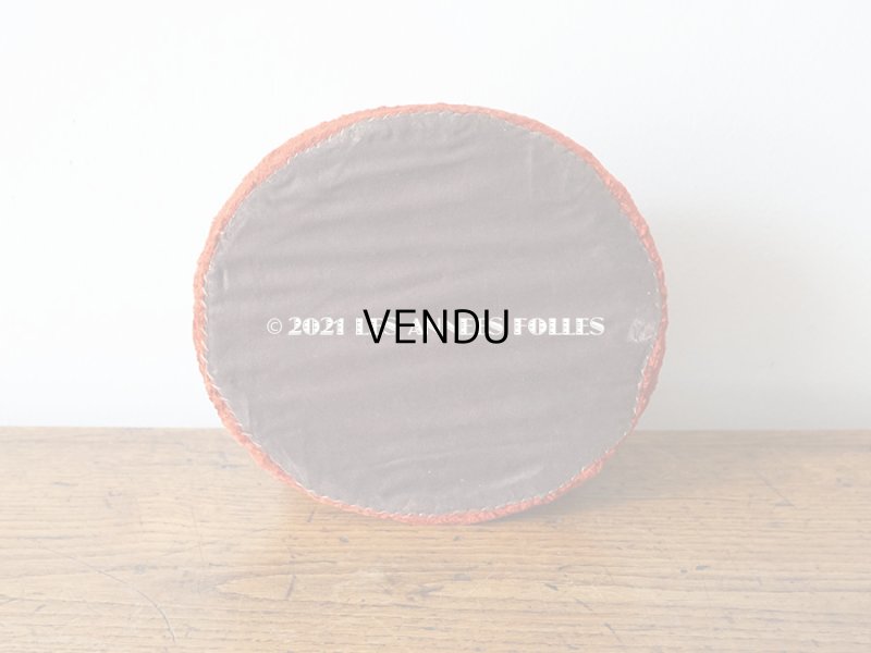 画像4: アンティーク ベルベットの台座  オーバル型 赤