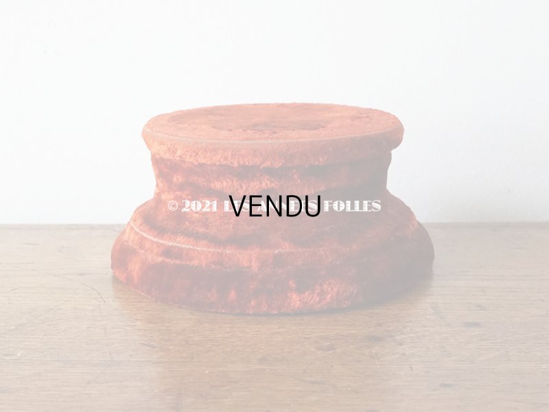 画像9: アンティーク ベルベットの台座  オーバル型 赤