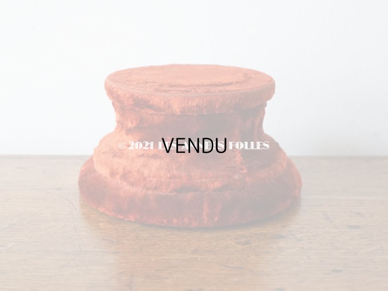 画像7: アンティーク ベルベットの台座  オーバル型 赤