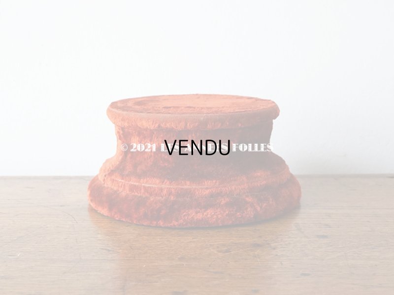 画像8: アンティーク ベルベットの台座  オーバル型 赤