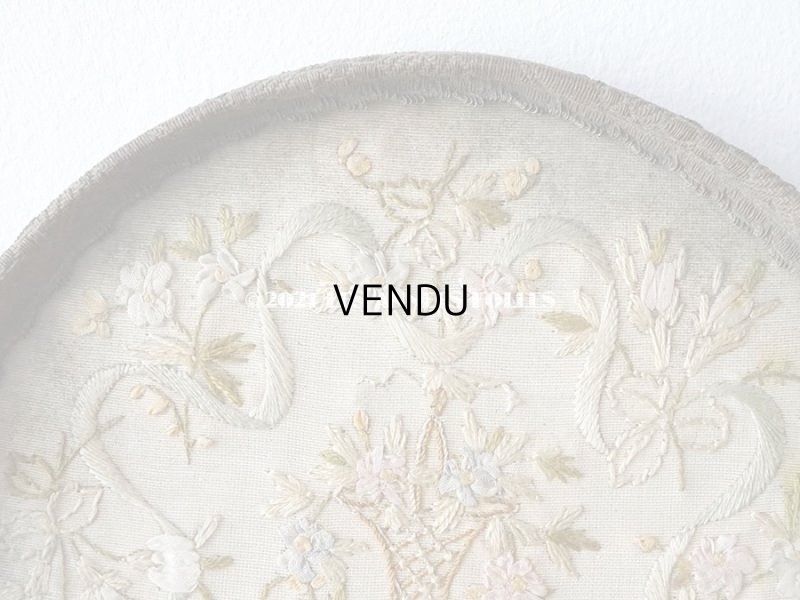 画像3: 19世紀末 アンティーク リボン刺繍のトレイ　リボンワーク 小物入れ