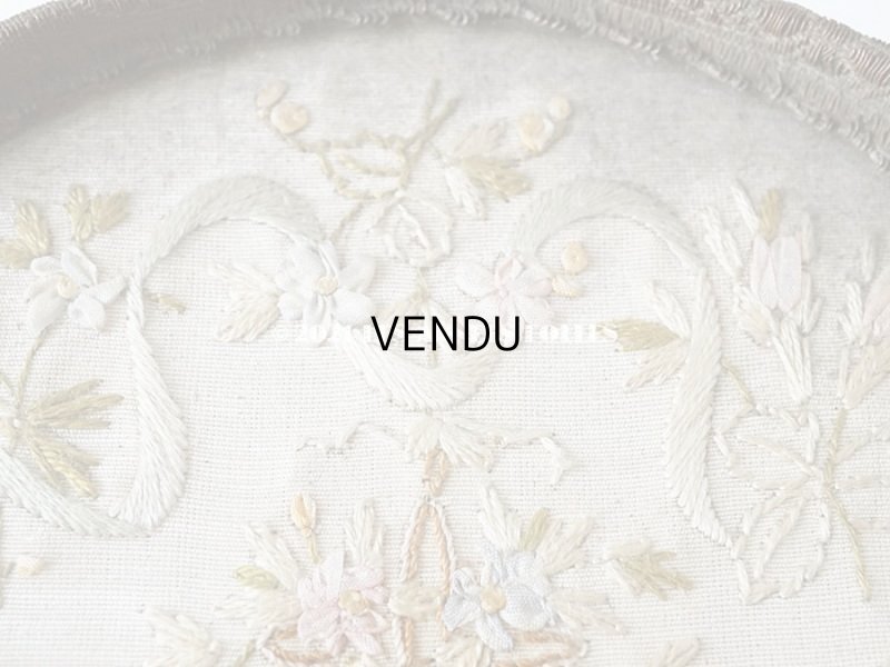 画像7: 19世紀末 アンティーク リボン刺繍のトレイ　リボンワーク 小物入れ