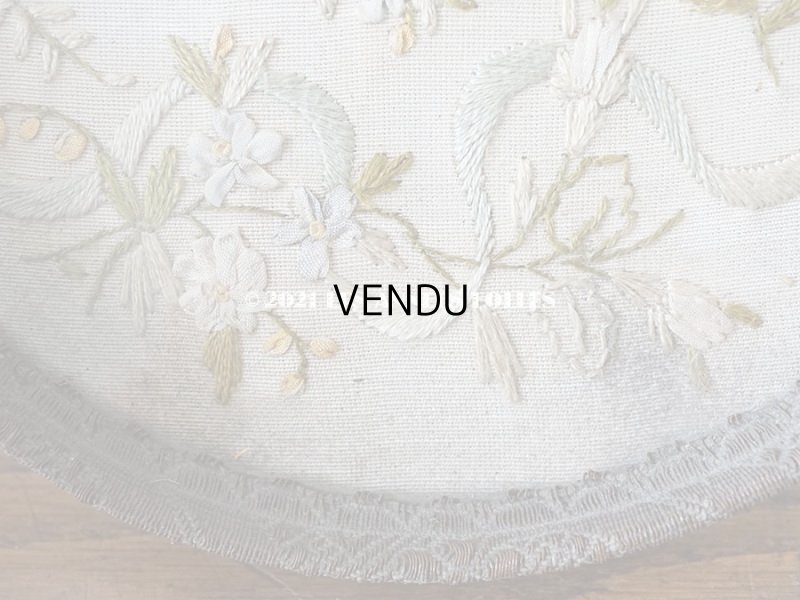 画像8: 19世紀末 アンティーク リボン刺繍のトレイ　リボンワーク 小物入れ