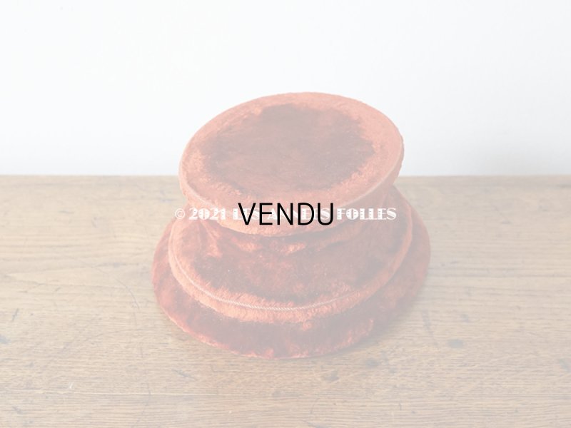 画像5: アンティーク ベルベットの台座  オーバル型 赤