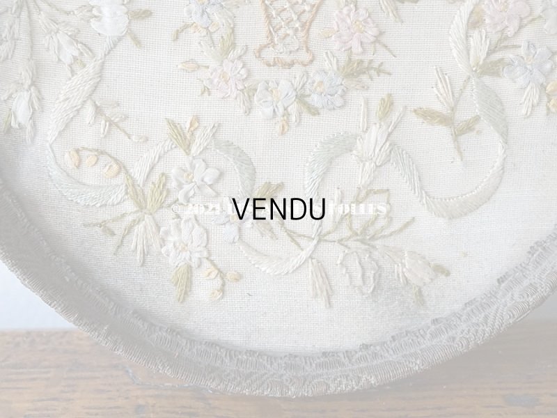 画像6: 19世紀末 アンティーク リボン刺繍のトレイ　リボンワーク 小物入れ