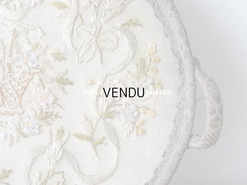 画像5: 19世紀末 アンティーク リボン刺繍のトレイ　リボンワーク 小物入れ