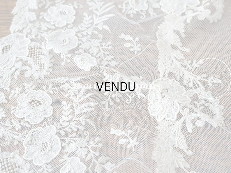 画像14: アンティーク  ウェディングヴェール  約210×194cm アプリカシオン・ブリュッセル (ニードルレース & ボビンレース)　