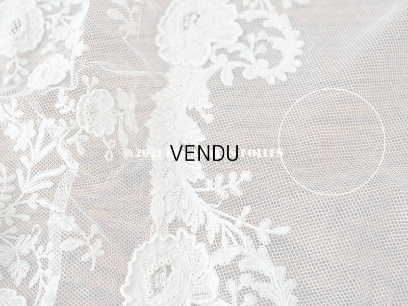 画像10: アンティーク  ウェディングヴェール  約210×194cm アプリカシオン・ブリュッセル (ニードルレース & ボビンレース)　