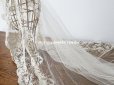 画像5: アンティーク  ウェディングヴェール  約210×194cm アプリカシオン・ブリュッセル (ニードルレース & ボビンレース)　