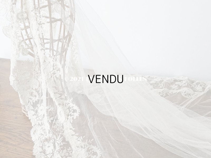 画像5: アンティーク  ウェディングヴェール  約210×194cm アプリカシオン・ブリュッセル (ニードルレース & ボビンレース)　