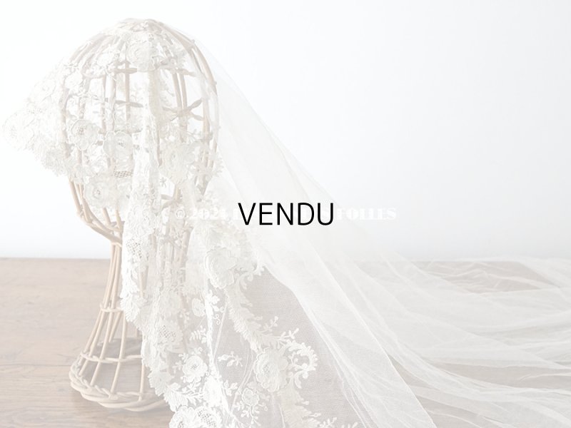 画像4: アンティーク  ウェディングヴェール  約210×194cm アプリカシオン・ブリュッセル (ニードルレース & ボビンレース)　