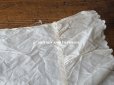 画像7: アンティーク シルク製 タフタ生地 大判 フリル付き オフホワイト 187×209cm