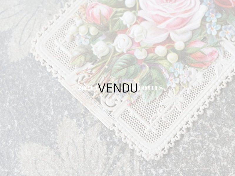 画像4: 19世紀末 アンティーク立体 カニヴェ 薔薇&鈴蘭&勿忘草のブーケ