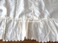 画像5: アンティーク シルク製 タフタ生地 大判 フリル付き オフホワイト 187×209cm
