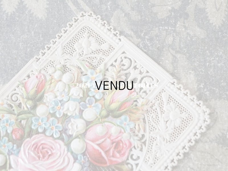 画像3: 19世紀末 アンティーク立体 カニヴェ 薔薇&鈴蘭&勿忘草のブーケ