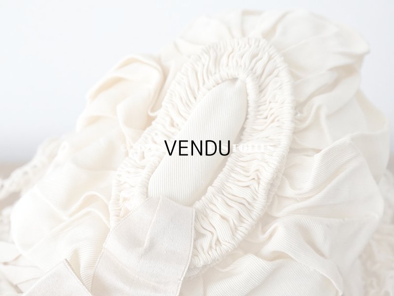 画像6: アンティーク シルク製 小さな女の子用 帽子 アイボリー色 ピンクベージュのリボン＆レース