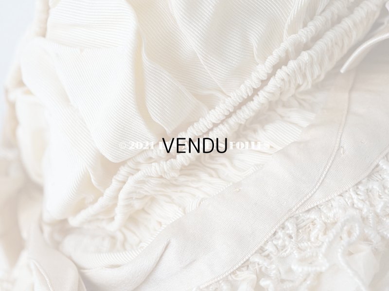 画像12: アンティーク シルク製 小さな女の子用 帽子 アイボリー色 ピンクベージュのリボン＆レース