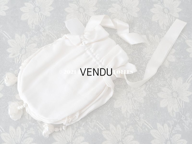 画像6: 1920年代 アンティーク 初聖体のオモニエール シルク製タッセル付き クリーム色