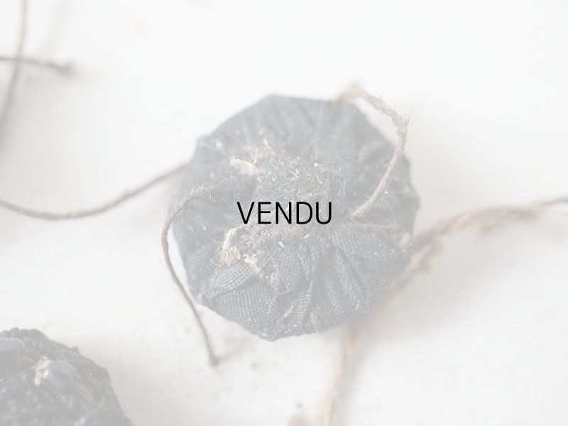 画像7: 19世紀末 アンティーク くるみボタン ビーズ刺繍入り 16mm  25ピース 黒 (28)