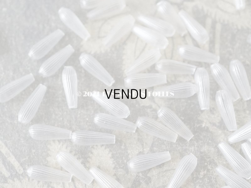 画像3:  【11周年セール対象外】 アンティーク スフレビーズ ライン入り 半透明 ドロップ型 4×11mm 吹きガラス製ビーズ 約130ピースのセット