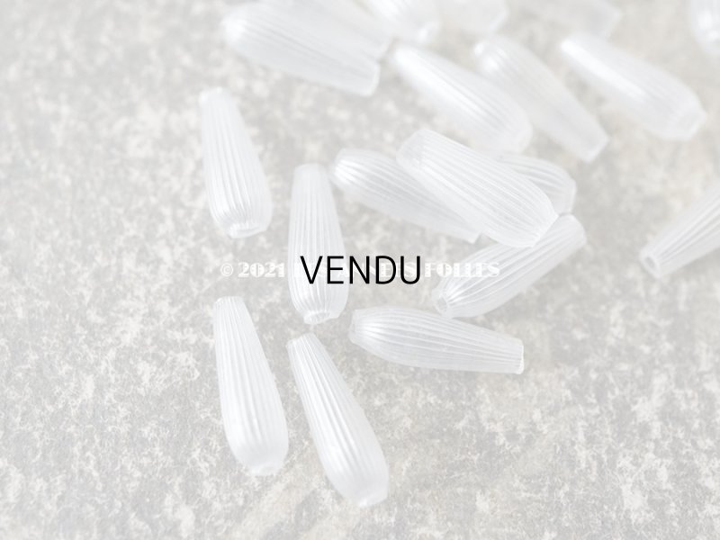 画像6:  【11周年セール対象外】 アンティーク スフレビーズ ライン入り 半透明 ドロップ型 4×11mm 吹きガラス製ビーズ 約130ピースのセット