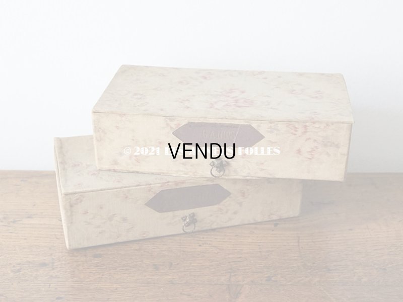 画像3: 【11周年セール対象外】 1900年代 アンティーク 薄紫色のリボン & 薔薇のガーランド  カルトナージュボックス グローブ入れ チェストの引き出し GANTS