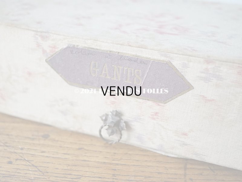 画像9: 【11周年セール対象外】 1900年代 アンティーク 薄紫色のリボン & 薔薇のガーランド  カルトナージュボックス グローブ入れ チェストの引き出し GANTS