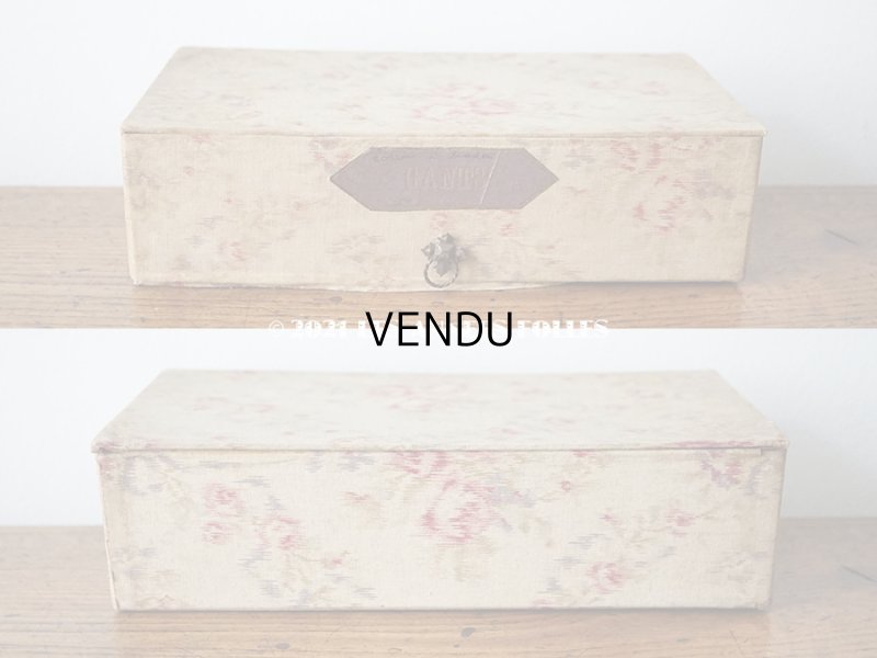 画像6: 【11周年セール対象外】 1900年代 アンティーク 薄紫色のリボン & 薔薇のガーランド  カルトナージュボックス グローブ入れ チェストの引き出し GANTS