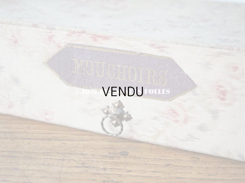 画像11: 【11周年セール対象外】 1900年代 アンティーク 薄紫色のリボン & 薔薇のガーランド  カルトナージュボックス　ハンカチ入れ チェストの引き出し　MOUCHOIR