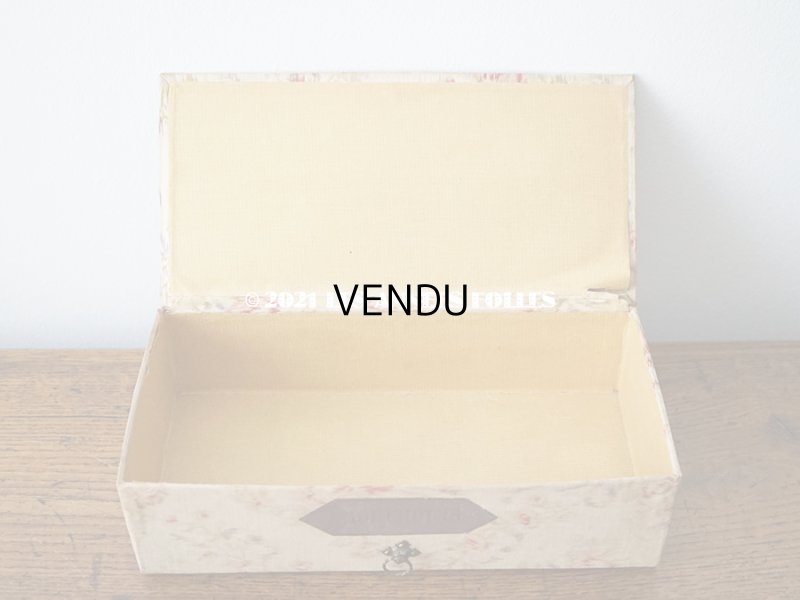 画像9: 【11周年セール対象外】 1900年代 アンティーク 薄紫色のリボン & 薔薇のガーランド  カルトナージュボックス　ハンカチ入れ チェストの引き出し　MOUCHOIR