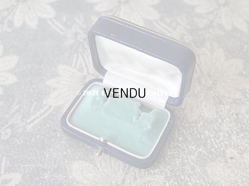 画像7: 【11周年セール対象外】　1900年代 アンティーク 本革製 金彩入り ジュエリーボックス ダークブルー