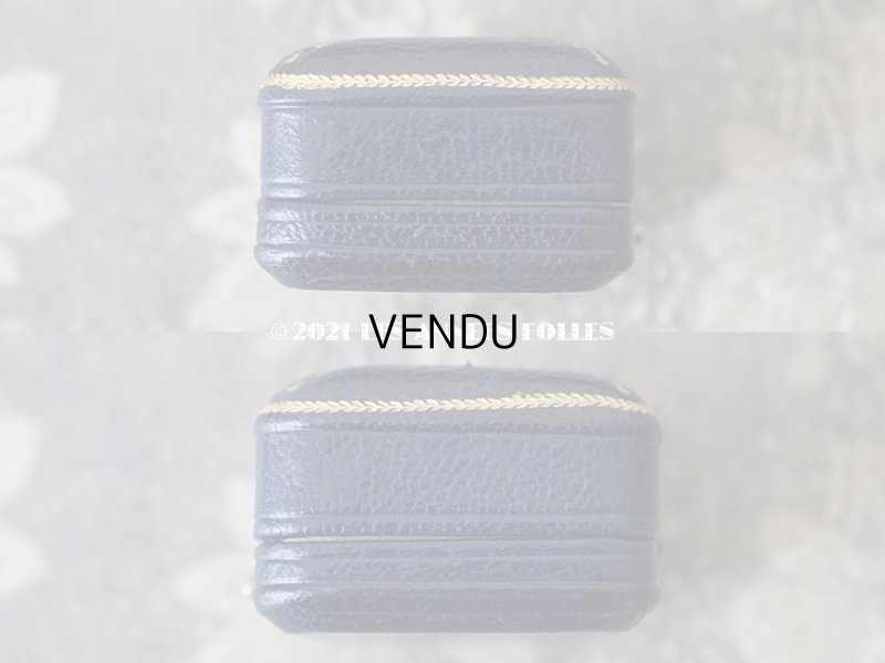 画像6: 【11周年セール対象外】　1900年代 アンティーク 本革製 金彩入り ジュエリーボックス ダークブルー