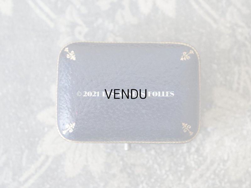 画像3: 【11周年セール対象外】　1900年代 アンティーク 本革製 金彩入り ジュエリーボックス ダークブルー