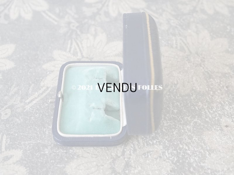 画像10: 【11周年セール対象外】　1900年代 アンティーク 本革製 金彩入り ジュエリーボックス ダークブルー