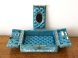 画像1: 【11周年セール対象外】 19世紀末 アンティーク ブルーのベルベットの裁縫箱  (1)