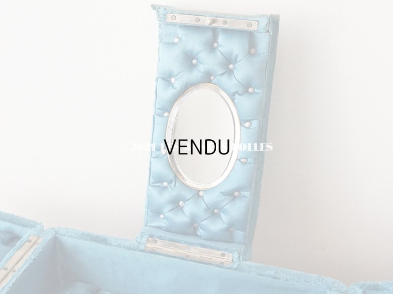 画像6: 【11周年セール対象外】 19世紀末 アンティーク ブルーのベルベットの裁縫箱