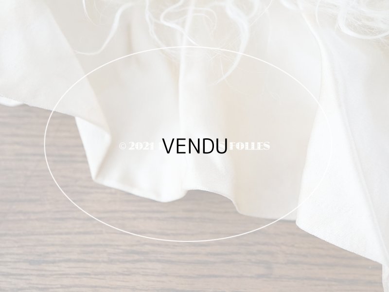 画像11: 【11周年セール対象外】 アンティーク  ベビー用 ベッドカバー オフホワイトのファー & ピンクベージュ  73.5×59.5cm