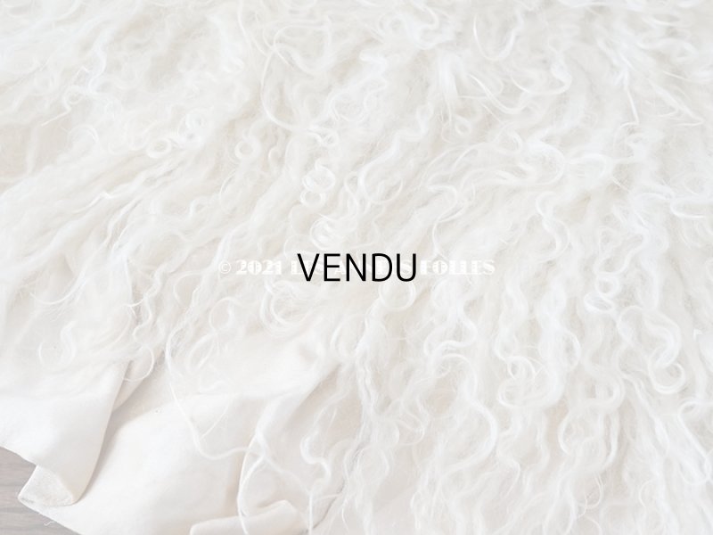 画像3: 【11周年セール対象外】 アンティーク  ベビー用 ベッドカバー オフホワイトのファー & ピンクベージュ  73.5×59.5cm