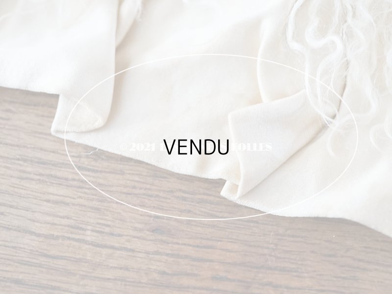 画像12: 【11周年セール対象外】 アンティーク  ベビー用 ベッドカバー オフホワイトのファー & ピンクベージュ  73.5×59.5cm