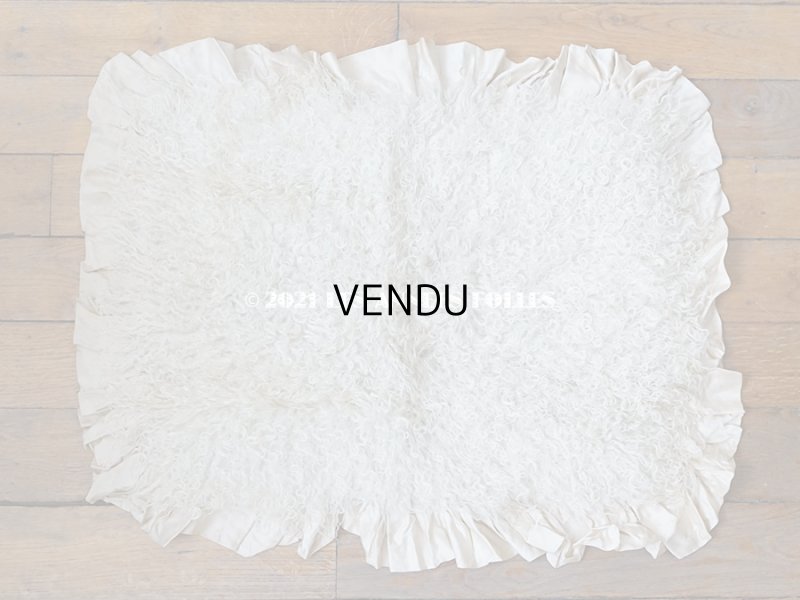 画像5: 【11周年セール対象外】 アンティーク  ベビー用 ベッドカバー オフホワイトのファー & ピンクベージュ  73.5×59.5cm