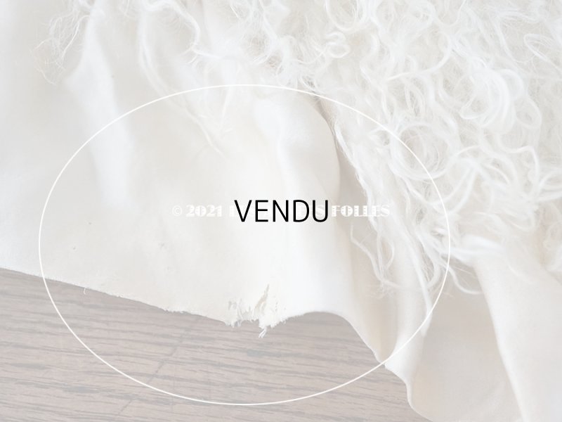 画像9: 【11周年セール対象外】 アンティーク  ベビー用 ベッドカバー オフホワイトのファー & ピンクベージュ  73.5×59.5cm