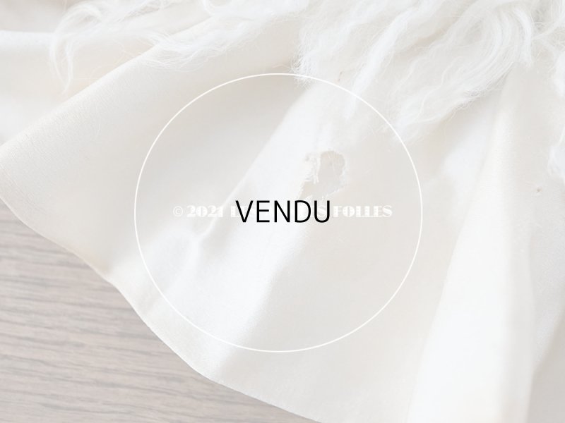 画像10: 【11周年セール対象外】 アンティーク  ベビー用 ベッドカバー オフホワイトのファー & ピンクベージュ  73.5×59.5cm