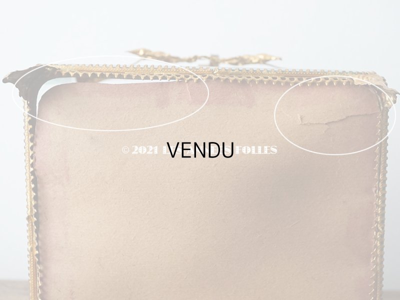 画像18: 【11周年セール対象外】 19世紀 アンティーク 大きなコフレ グローブ・ド・マリエ 天使＆薔薇のガーランドのオルモル 赤いベルベットのクッション