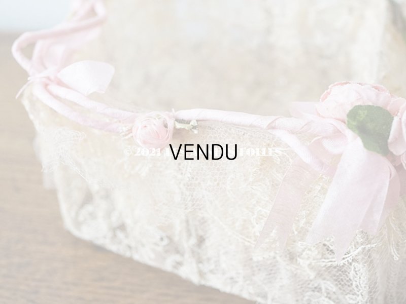 画像14: 【11周年セール対象外】 アンティーク ピンクの薔薇の布花付 ウェディングのドラジェ用パニエ マリアージュ